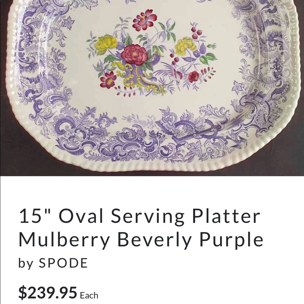 Mulberry Beverly Spode England Small 9’ Oval Plater - Picture 10 of 10